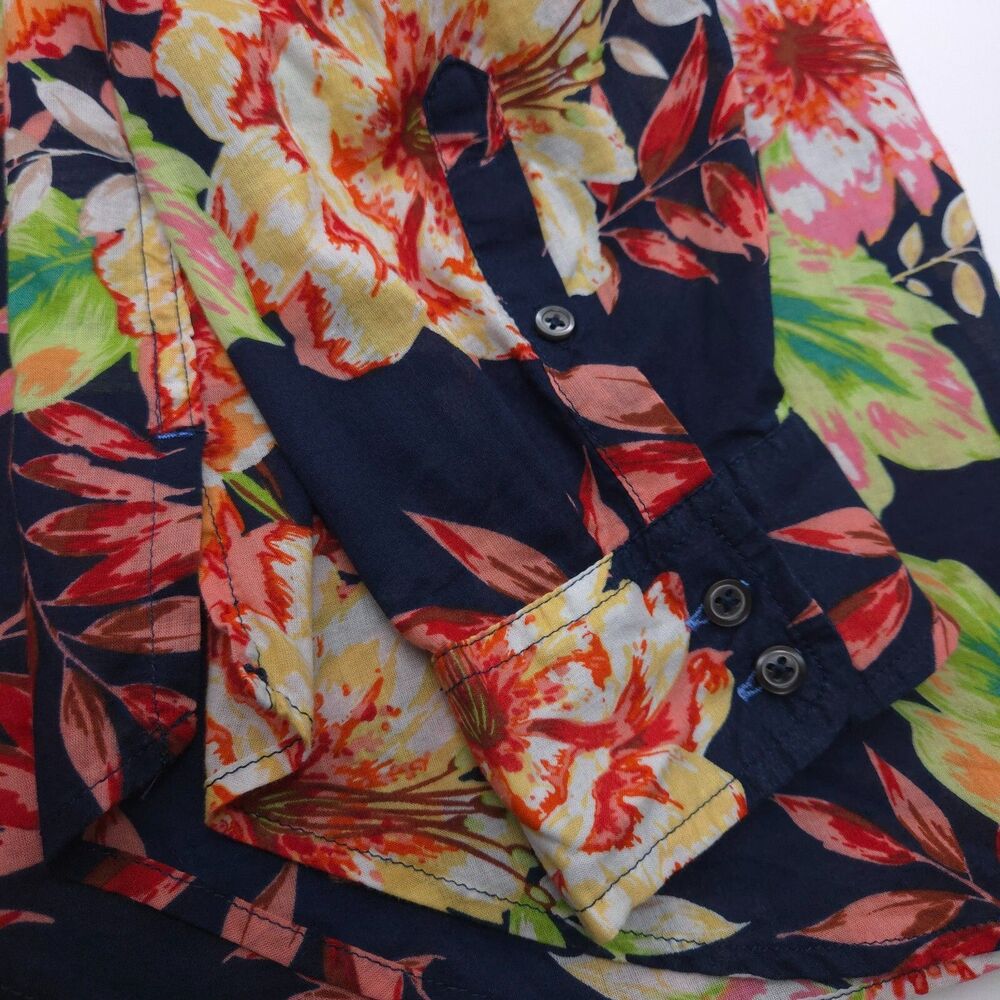 Talbots floral button down Size M 100% cotton - image 9